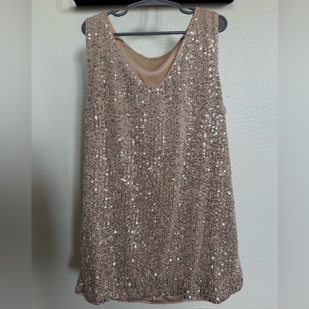 Sequin Champagne Women’s Tank Top size Small